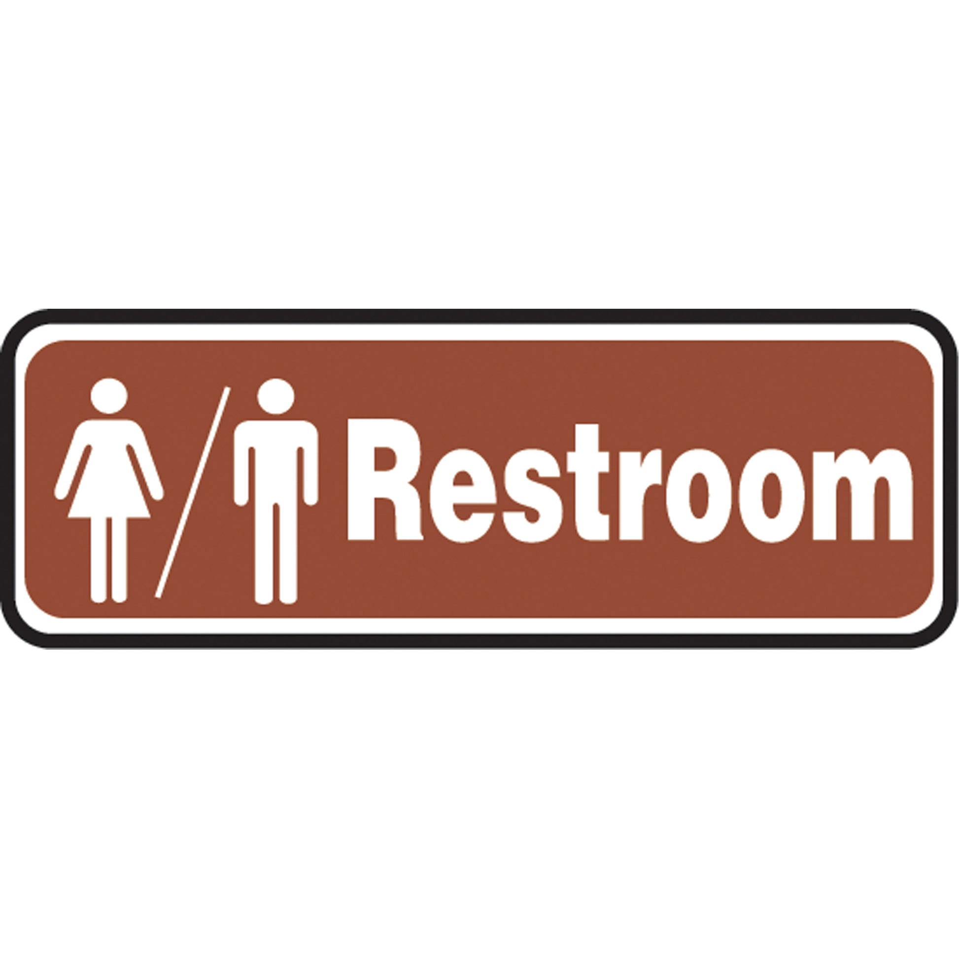 Accuform Signs "Rest Room" Sign, 3" x 10", Aluminum, English with Pictogram