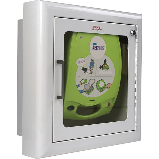 Zoll AED Semi-Recessed Wall Cabinet with Alarm, Zoll AED Plus® For, Non-Medical