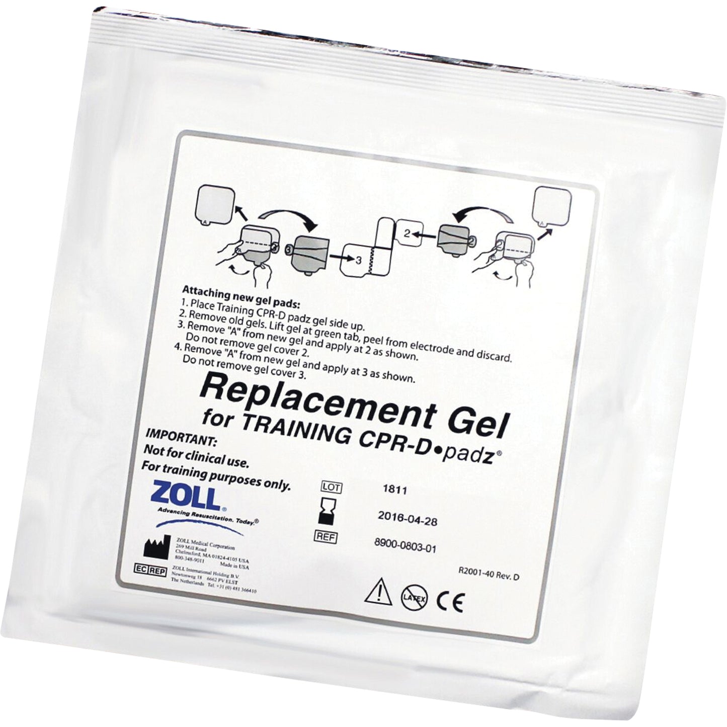 Zoll Training CPR-D-Padz® Replacement Adhesive Gels, Zoll AED Plus® For, Non-Medical