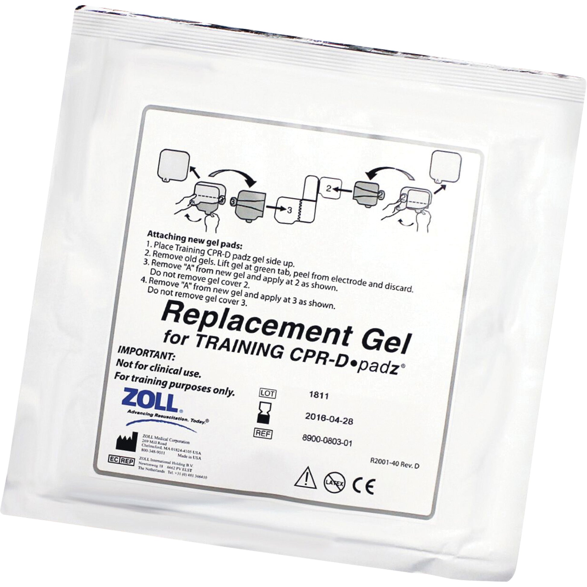 Zoll Training CPR-D-Padz® Replacement Adhesive Gels, Zoll AED Plus® For, Non-Medical