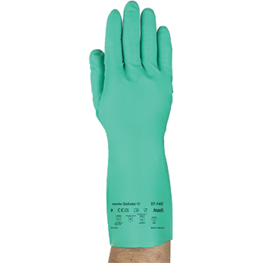 Ansell Solvex® 37-145 Gloves, Size Medium/8, 13" L, Nitrile, 11-mil