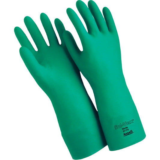 Ansell Solvex® 37-165 Gloves, Size Large/9, 15"/13" L, Nitrile, 22-mil