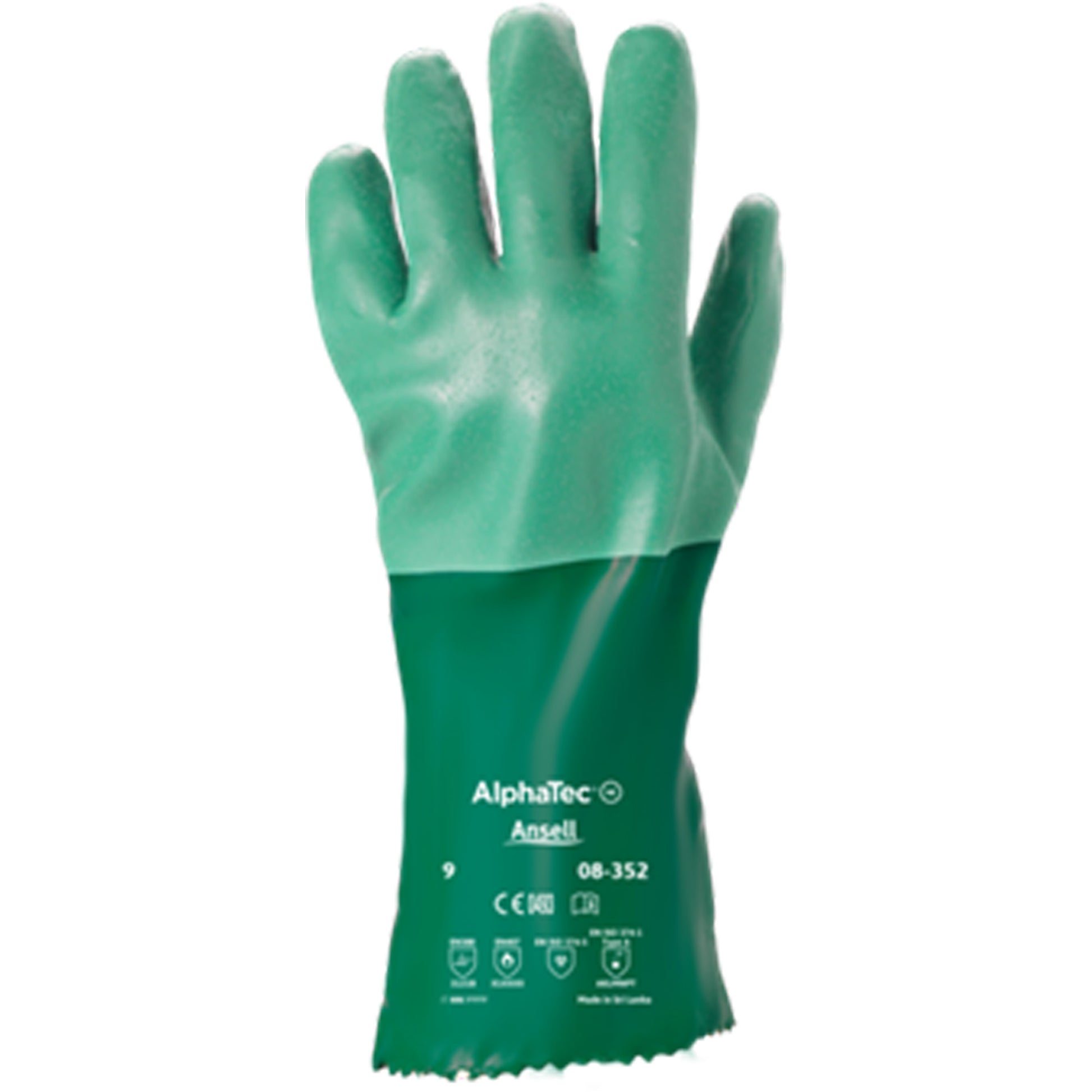 Ansell Scorpio® 8-352 Gloves, Size Large/10, 12" L, Neoprene, Interlock Inner Lining, 50-mil