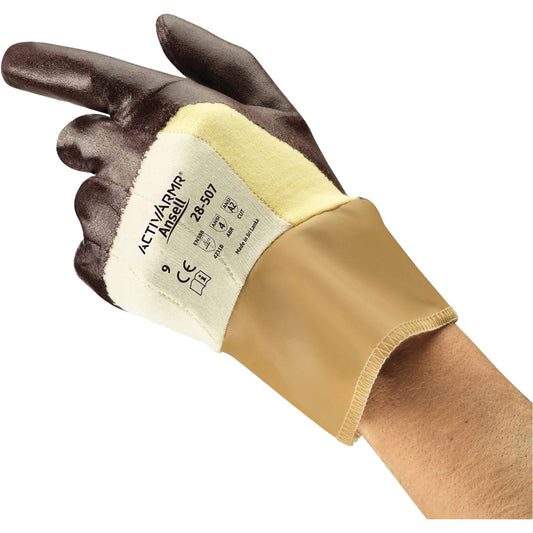 Ansell ActivArmr® Cut-Resistant Gloves, Size 10, Nitrile Coated, Kevlar® Shell, ASTM ANSI Level A2/EN 388 Level B