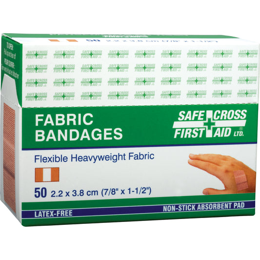 Safecross Bandages, Rectangular/Square, 1-1/2", Fabric, Non-Sterile