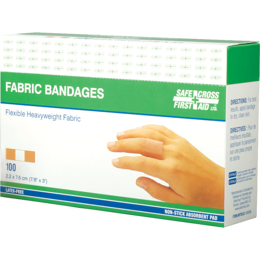 Safecross Heavyweight Bandages, Rectangular/Square, 3", Fabric, Non-Sterile