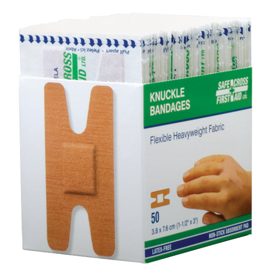 Safecross Bandages, Knuckle, 3", Fabric, Sterile