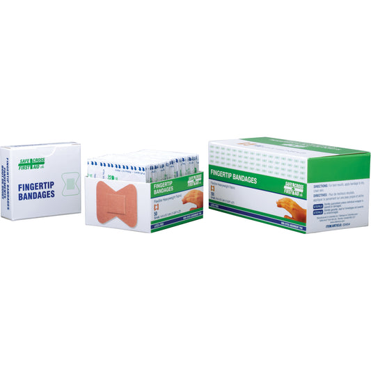 Safecross Bandages, Fingertip, 2", Fabric, Sterile