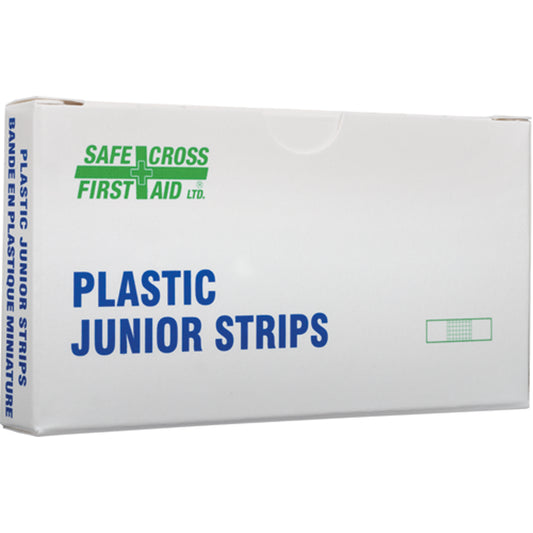 Safecross Junior Strips Bandages, Rectangular/Square, 18", Plastic, Sterile