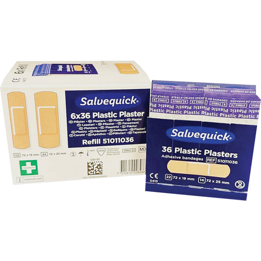 Safecross Salvequick® Bandage Dispensing Systems Refills, Rectangular/Square, Plastic, Sterile