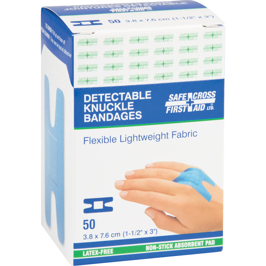 Safecross Bandages, Knuckle, 3", Fabric Metal Detectable, Sterile