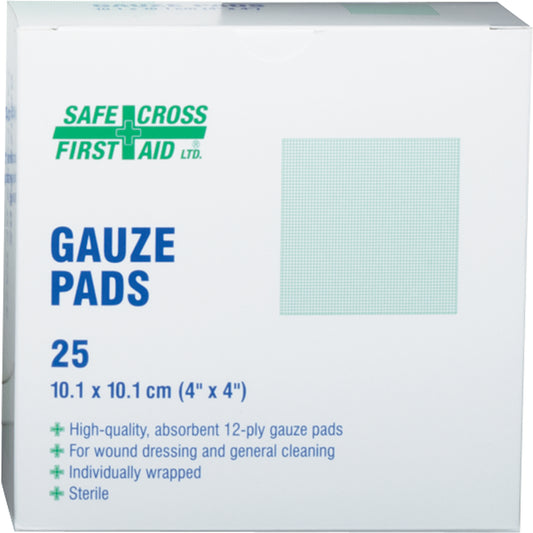 Safecross Gauze , Pad, 4" L x 4" W, Sterile, Medical Device Class 1
