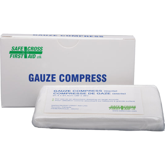 Safecross Gauze Compress, Pad, 36" L x 36" W, Sterile, Medical Device Class 1