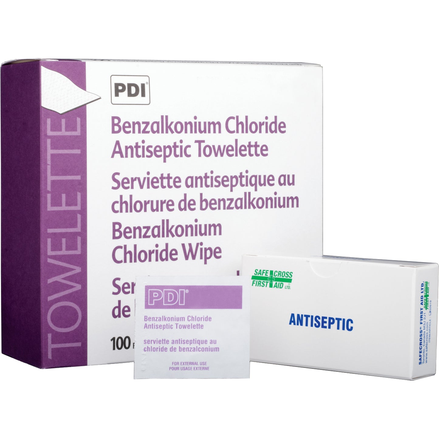 Safecross Benzalkonium Chloride Wipes, Towelette, Antiseptic