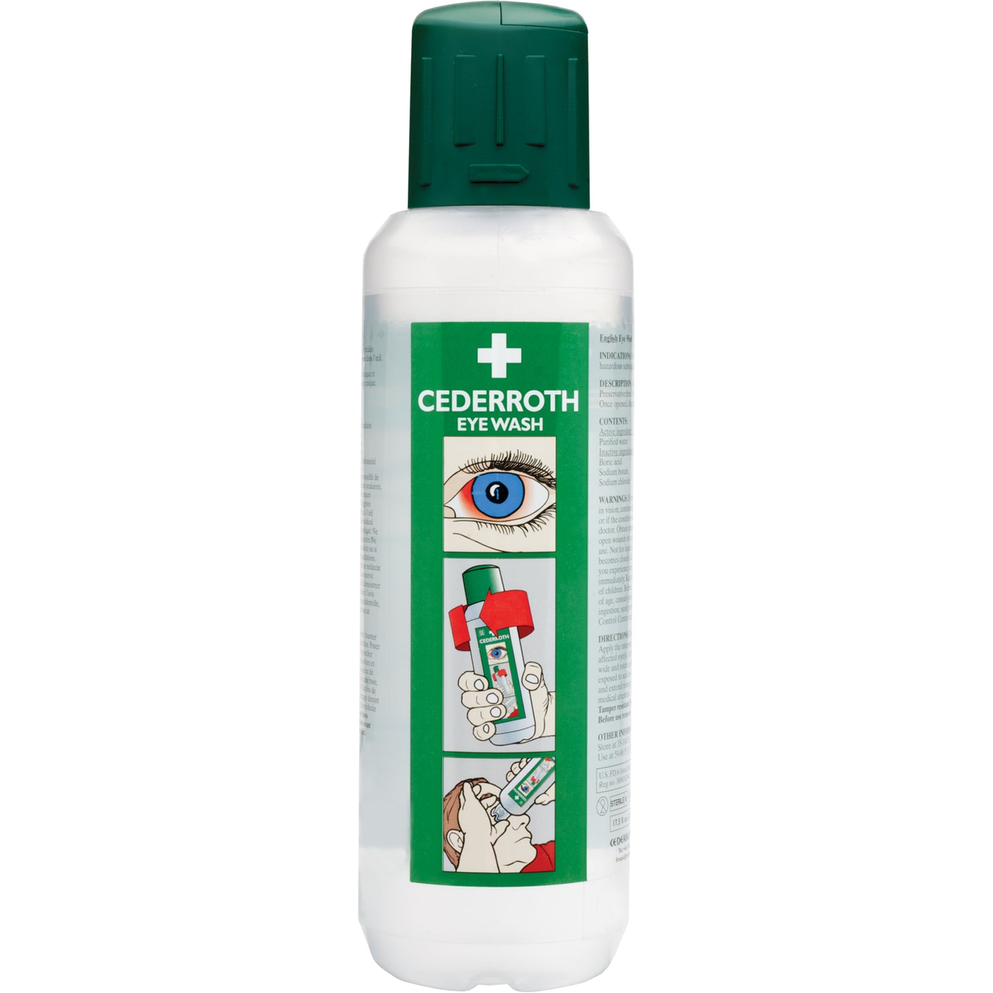  Cederroth Eyewash Solution, Full Bottle, 500 ml