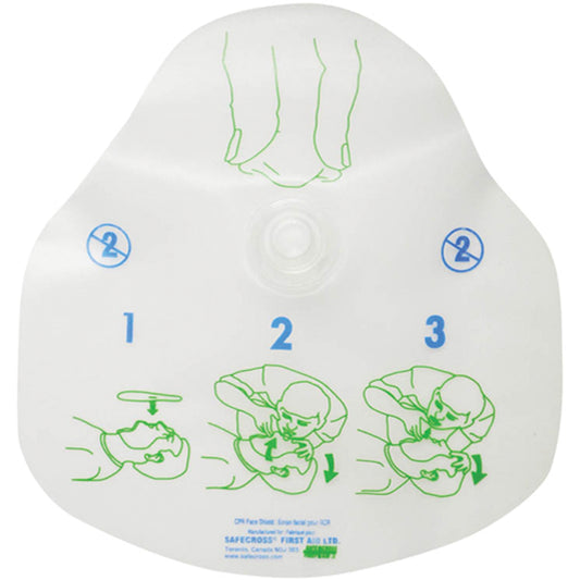 Safecross CPR Protective Device, Single Use Faceshield, Class 2