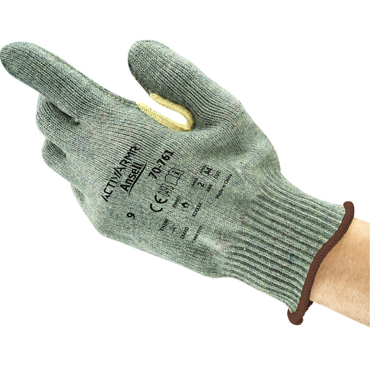 Ansell ActivArmr® 70-761 Cut Resistant Gloves, Size 8, 10 Gauge, Nylon/Acrylic/Kevlar® Shell, ASTM ANSI Level A4/EN 388 Level D