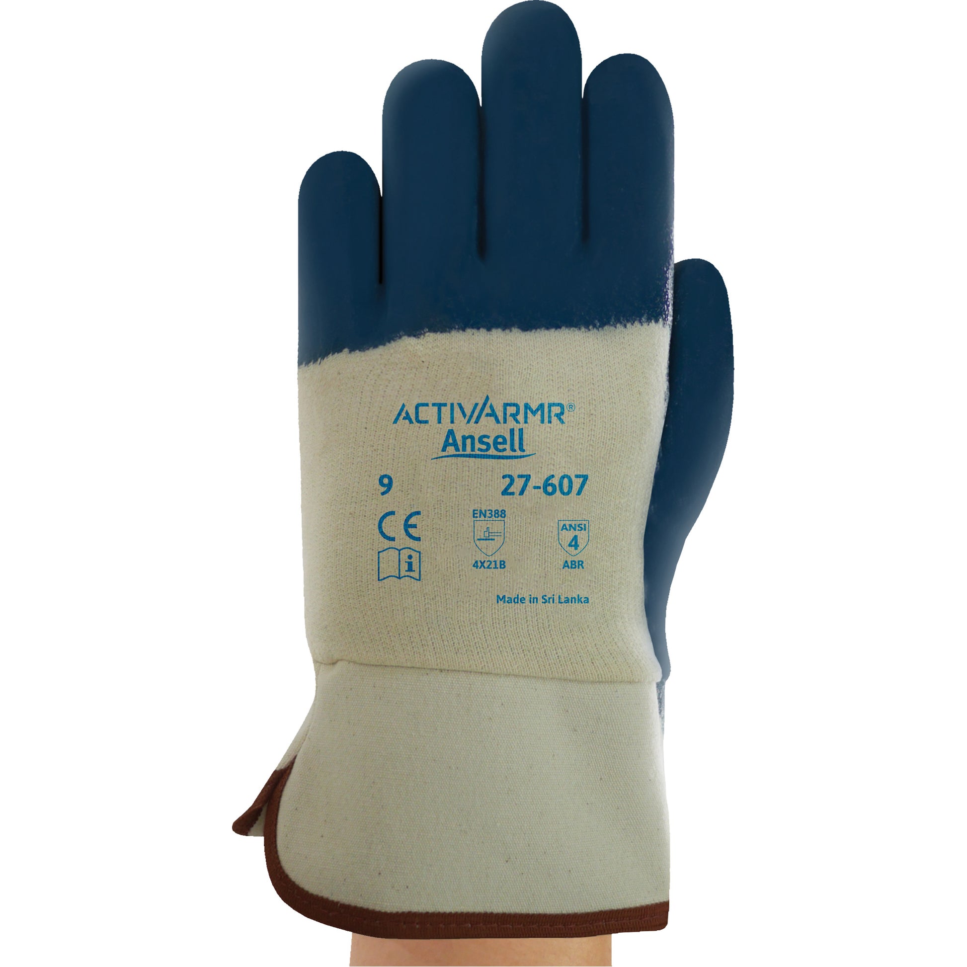 Ansell ActivArmr® Hycron® 27-602 Coated Gloves, 8, Nitrile Coating, Cotton Shell