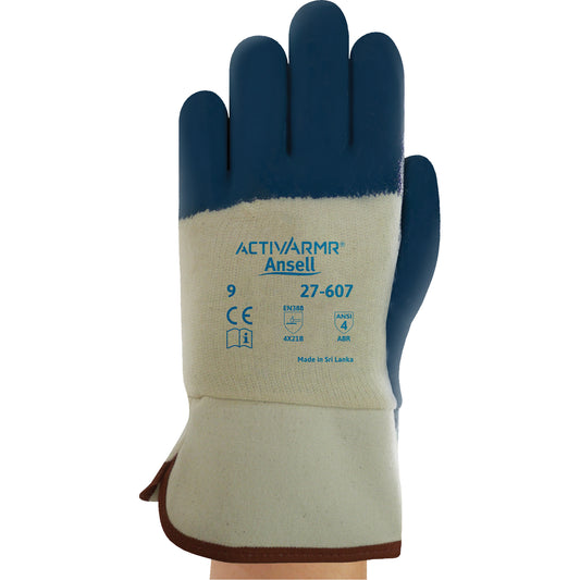 Ansell ActivArmr® Hycron® 27-602 Coated Gloves, 8, Nitrile Coating, Cotton Shell