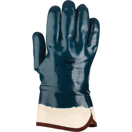 Ansell Hycron® 27-805 Gloves, 10/Large, Nitrile Coating, Cotton Shell