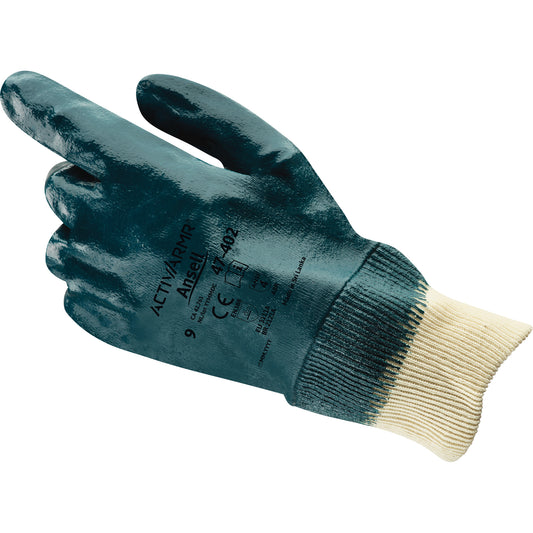 Ansell ActivArmr® 47-402 Coated Gloves, 8, Nitrile Coating, Cotton Shell