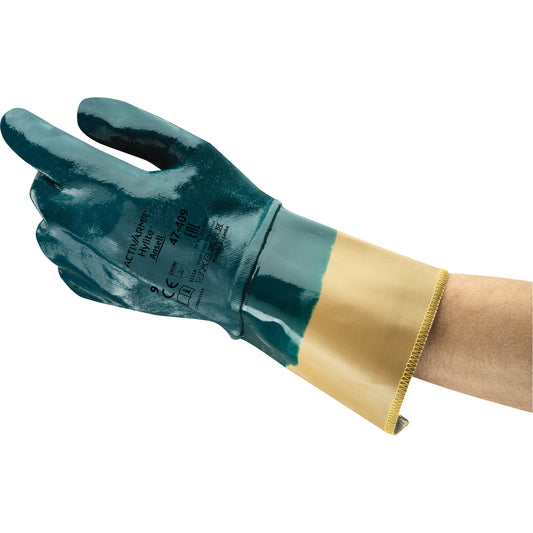 Ansell ActivArmr® 47-409 Coated Gloves, 9, Nitrile Coating, Cotton Shell