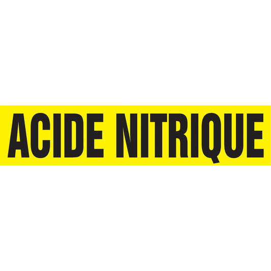 Accuform Signs Snap Tite™ "Acide Nitrique" Pipe Marker, Snap-On, 14" H x 12" W, Black on Yellow
