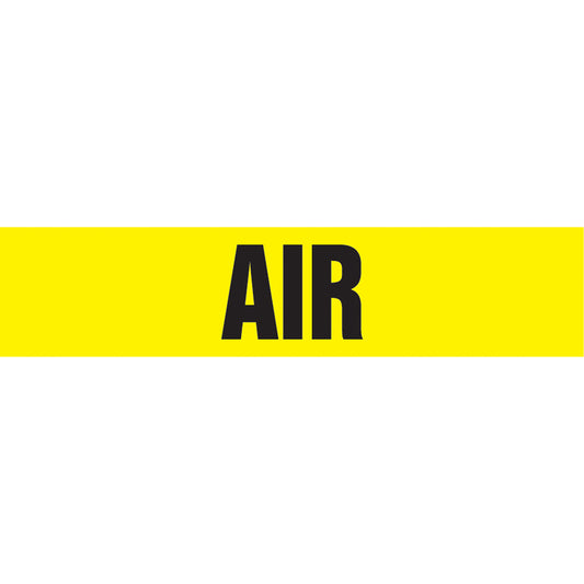 Accuform Signs Snap Tite™ "Air" Pipe Marker, Snap-On, 14" H x 12" W, Black on Yellow