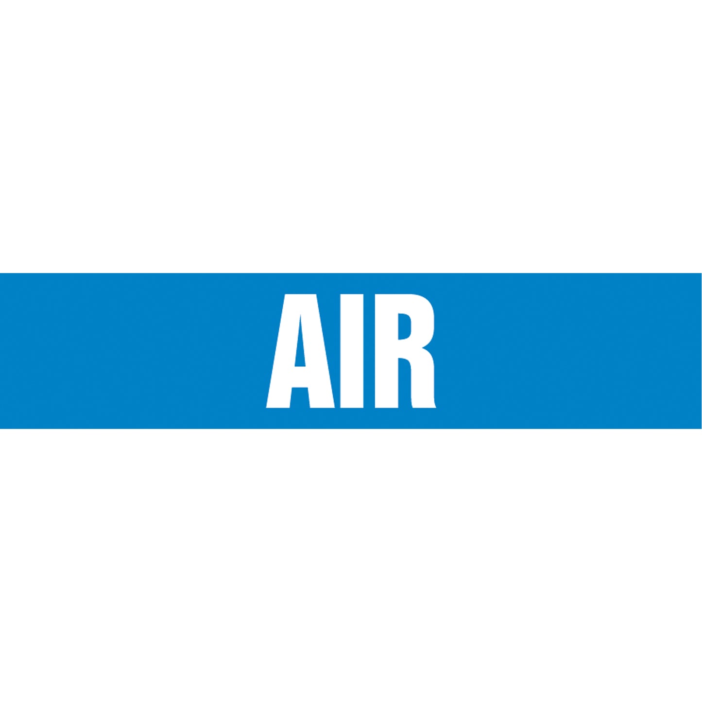 Accuform Signs "Air" Pipe Marker, Self-Adhesive, 1-1/2" H x 8" W, White on Blue