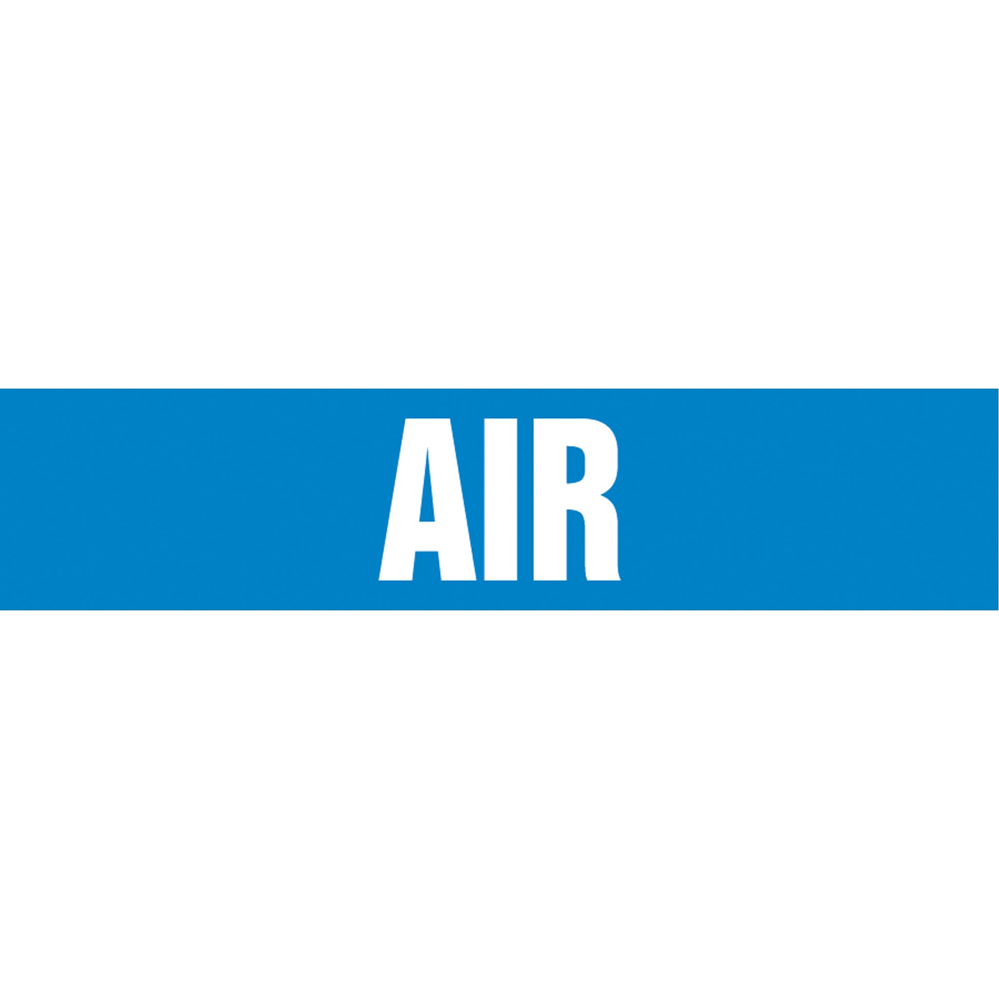 Accuform Signs "Air" Pipe Marker, Self-Adhesive, 1-1/2" H x 8" W, White on Blue