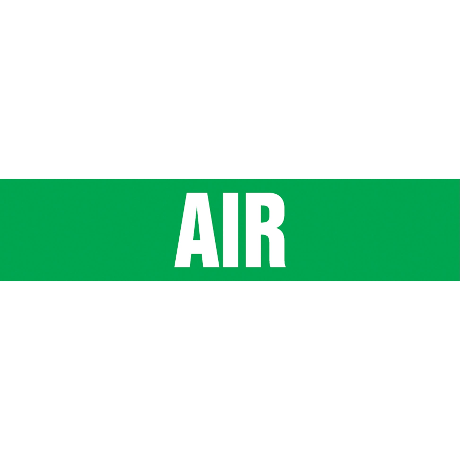 Accuform Signs Snap Tite™ "Air" Pipe Marker, Snap-On, 9" H x 8" W, White on Green