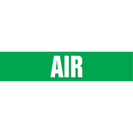Accuform Signs Snap Tite™ "Air" Pipe Marker, Snap-On, 9" H x 8" W, White on Green