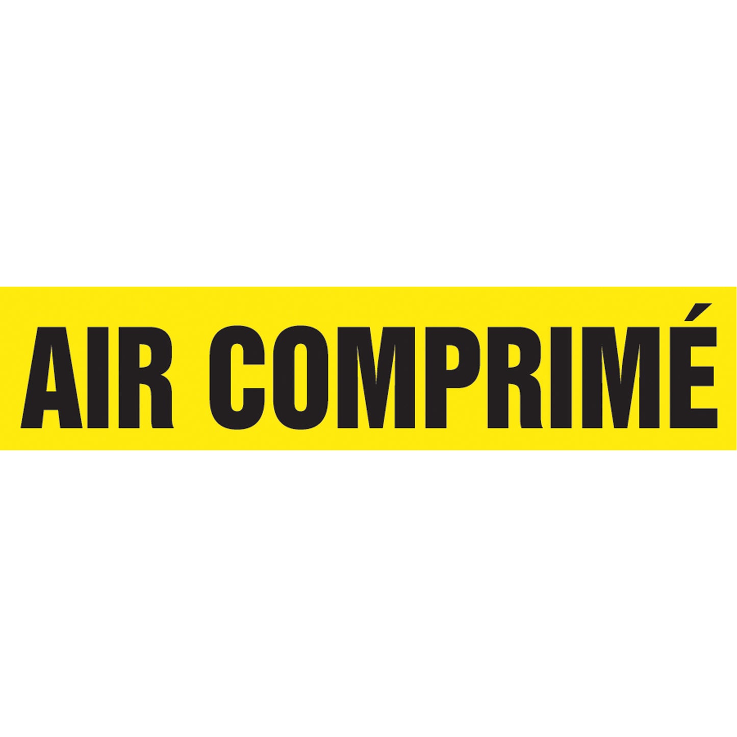 Accuform Signs "Air Comprimé" Pipe Marker, Self-Adhesive, 1" H x 8" W, Black on Yellow