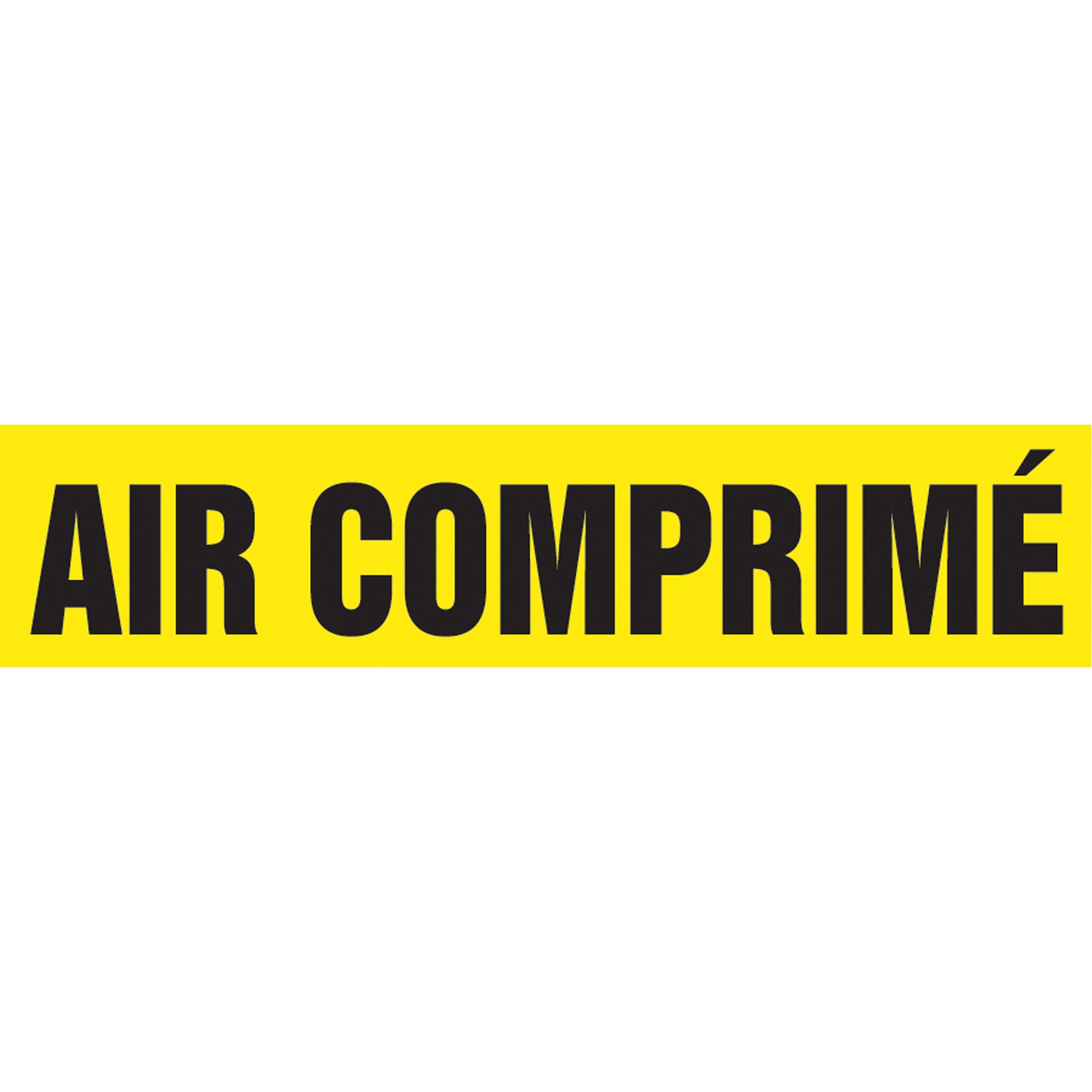 Accuform Signs "Air Comprimé" Pipe Marker, Self-Adhesive, 1" H x 8" W, Black on Yellow