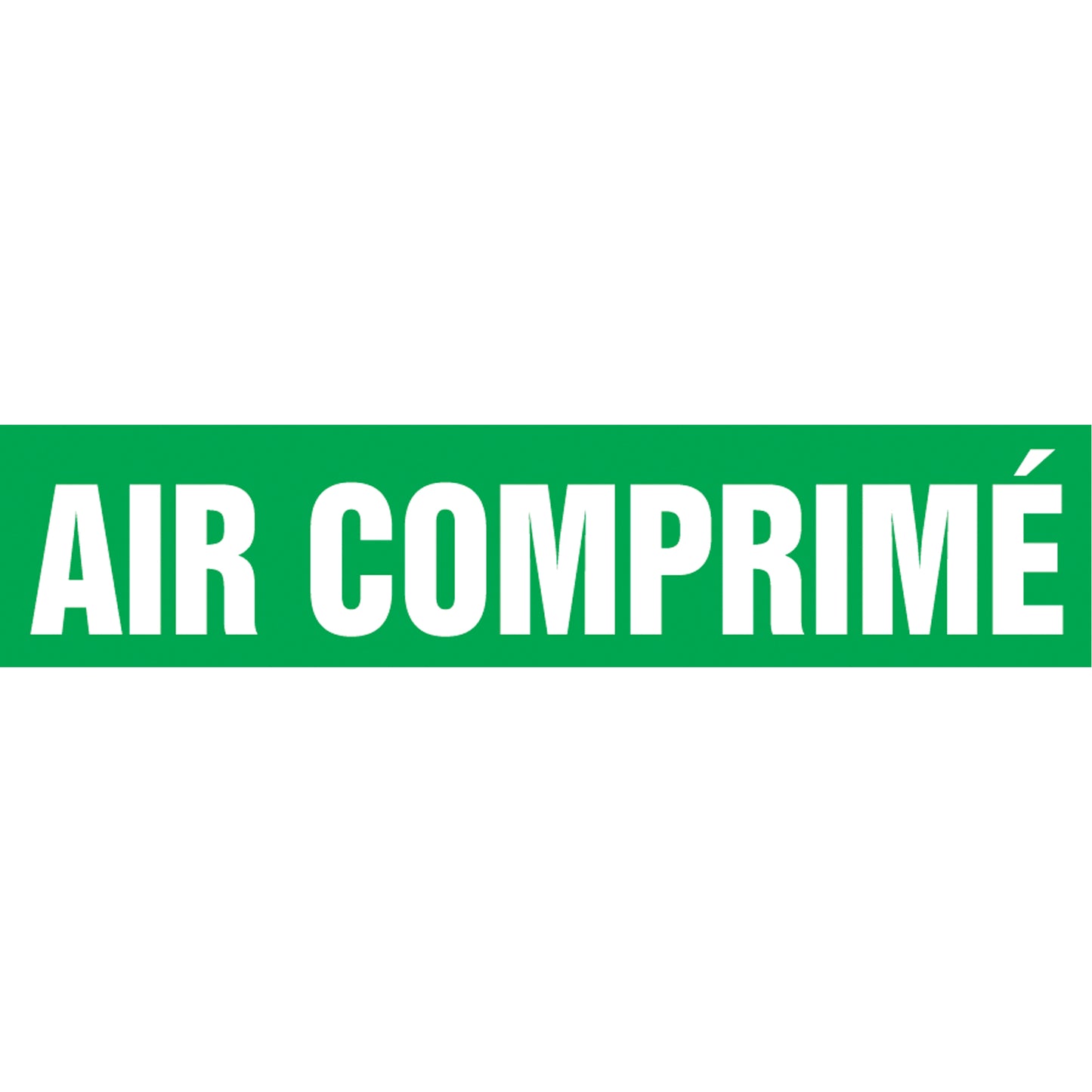 Accuform Signs "Air Comprimé" Pipe Marker, Self-Adhesive, 1-1/2" H x 8" W, White on Green