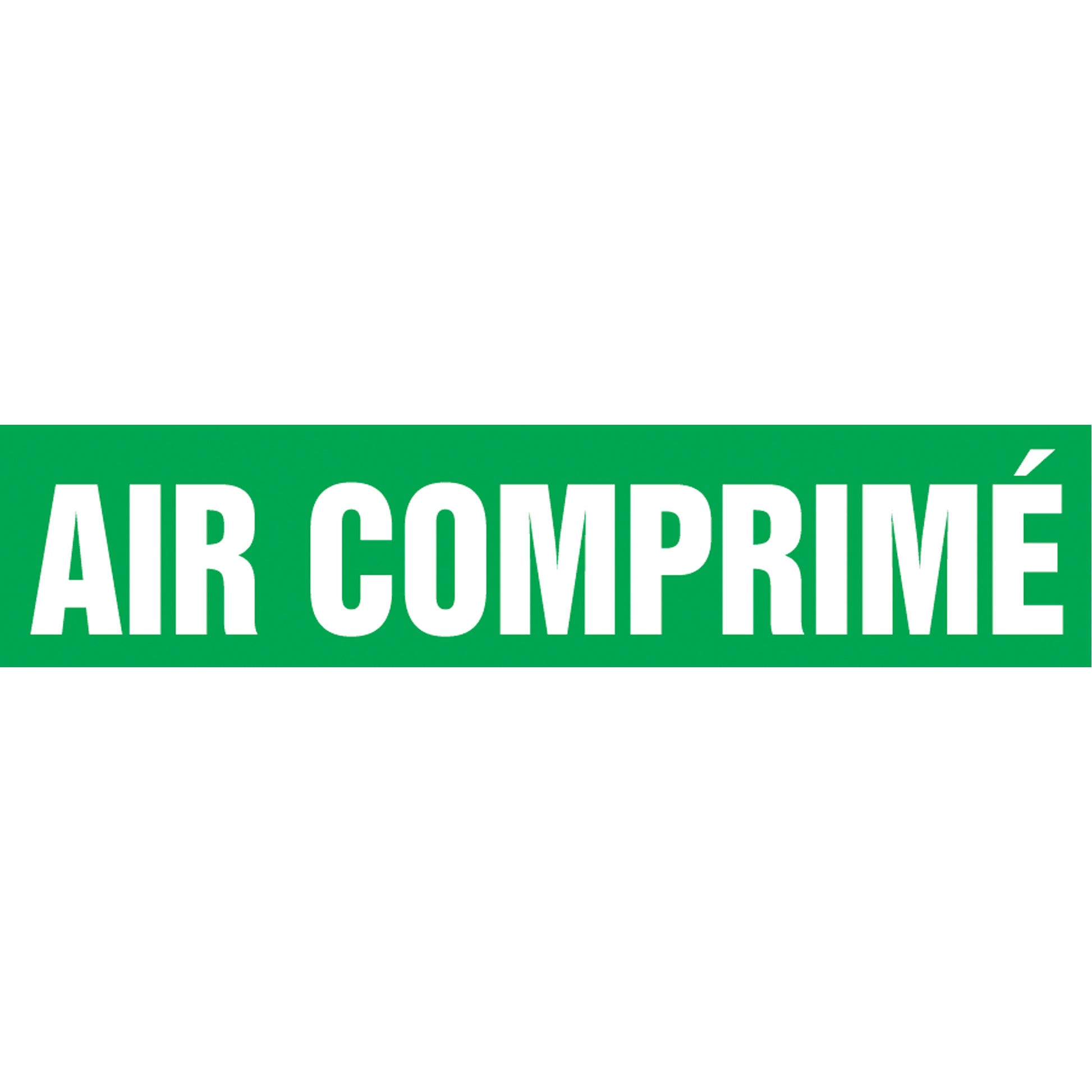 Accuform Signs "Air Comprimé" Pipe Marker, Self-Adhesive, 1-1/2" H x 8" W, White on Green
