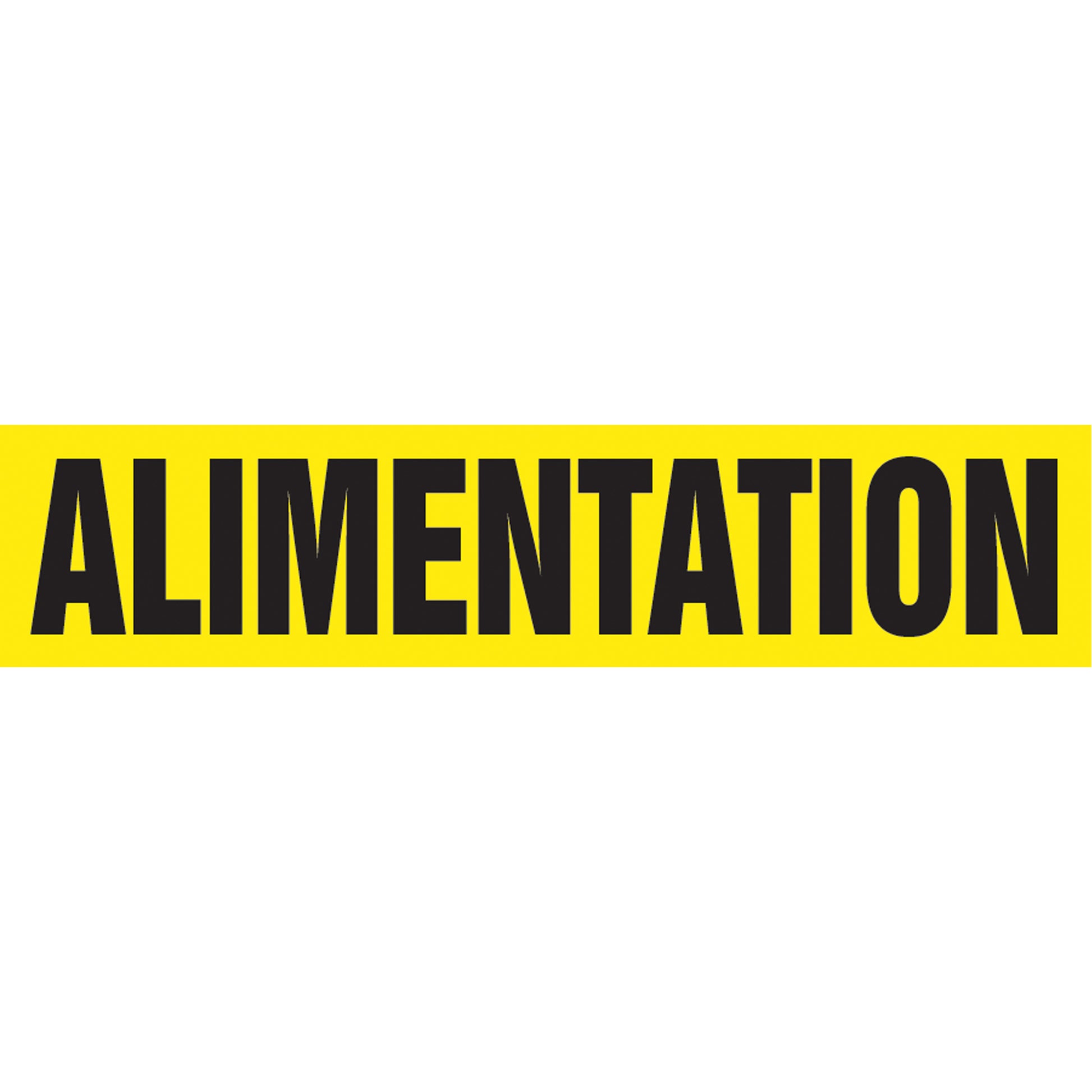 Accuform Signs "Alimentation" Pipe Marker, Self-Adhesive, 1-1/2" H x 8" W, Black on Yellow
