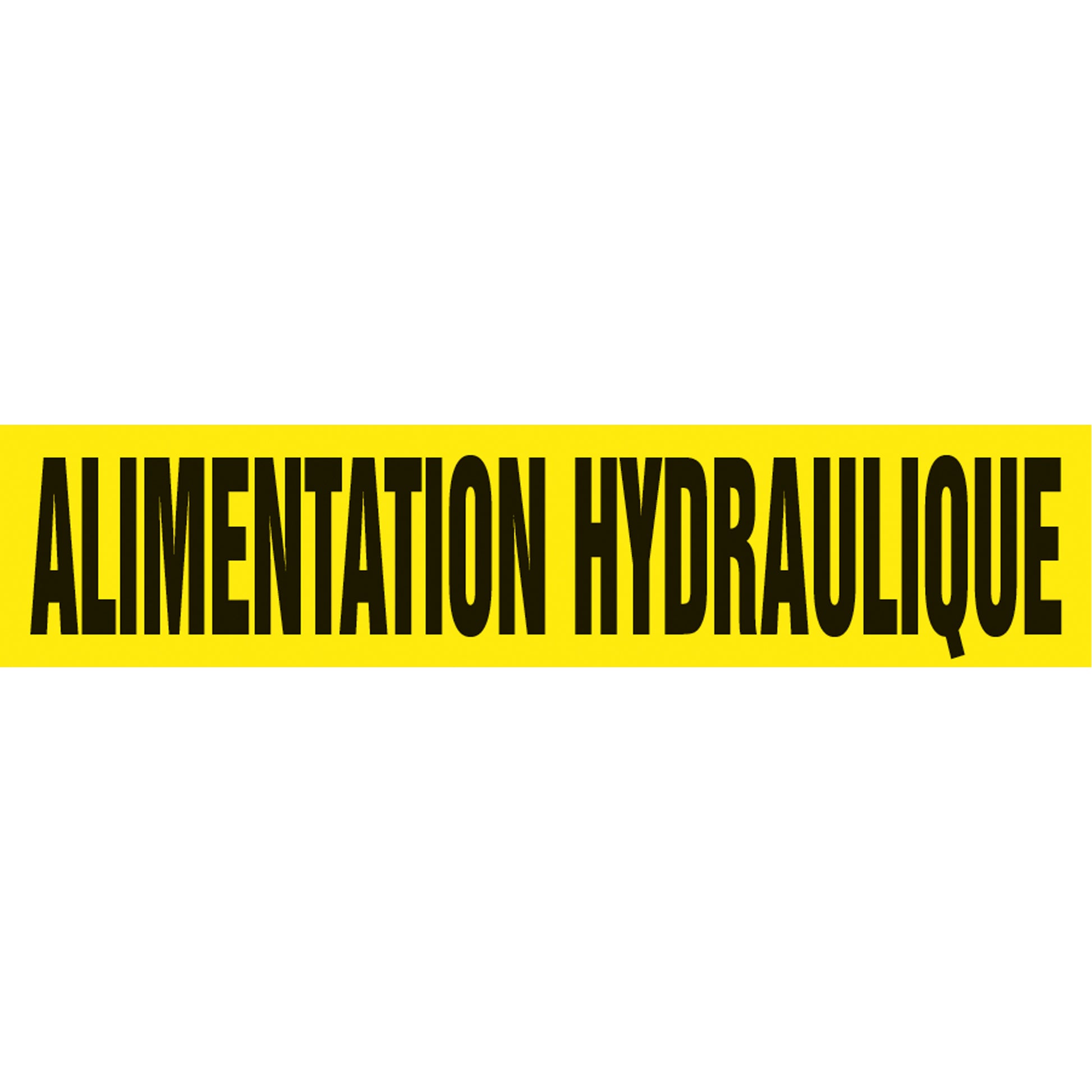 Accuform Signs "Alimentation Hydraulique" Pipe Marker, Self-Adhesive, 4" H x 24" W, Black on Yellow