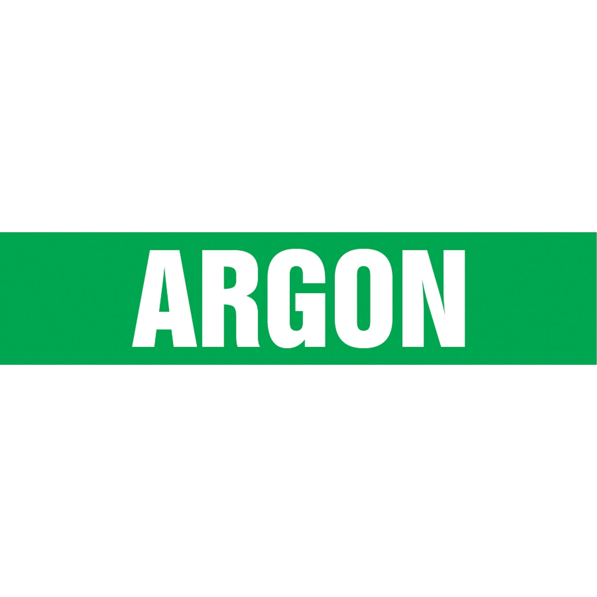 Accuform Signs "Argon" Pipe Marker, Self-Adhesive, 1-1/2" H x 8" W, White on Green