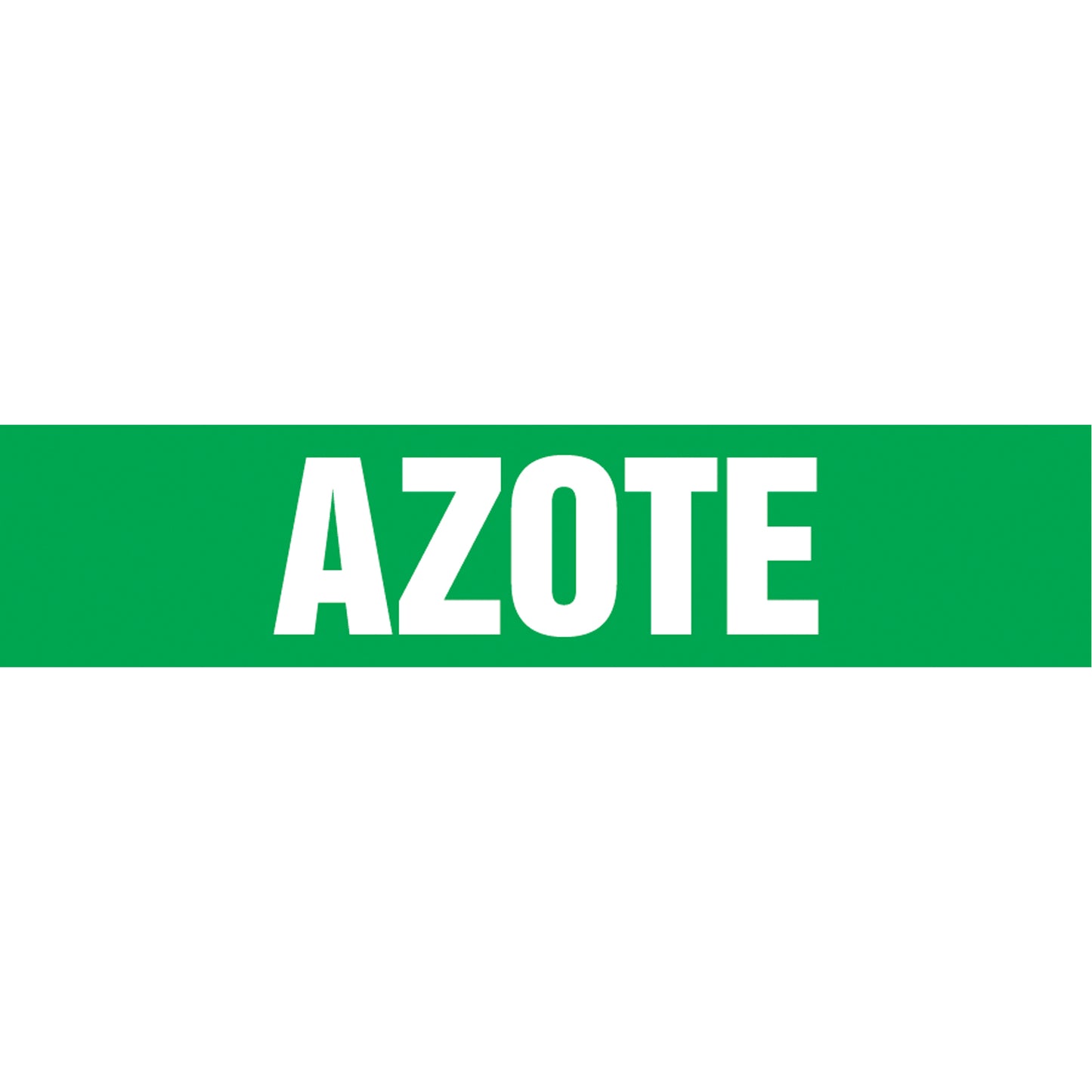 Accuform Signs Snap Tite™ "Azote" Pipe Marker, Snap-On, 9" H x 8" W, White on Green