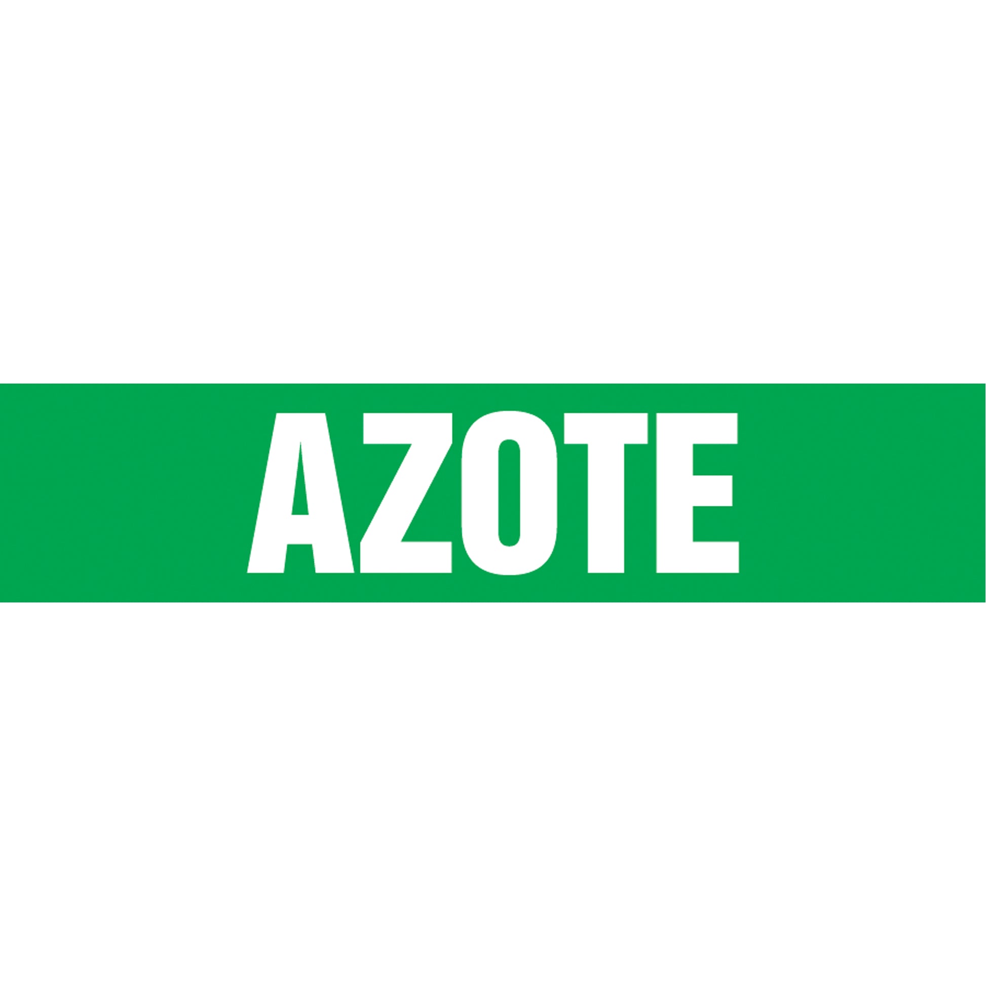 Accuform Signs Snap Tite™ "Azote" Pipe Marker, Snap-On, 9" H x 8" W, White on Green