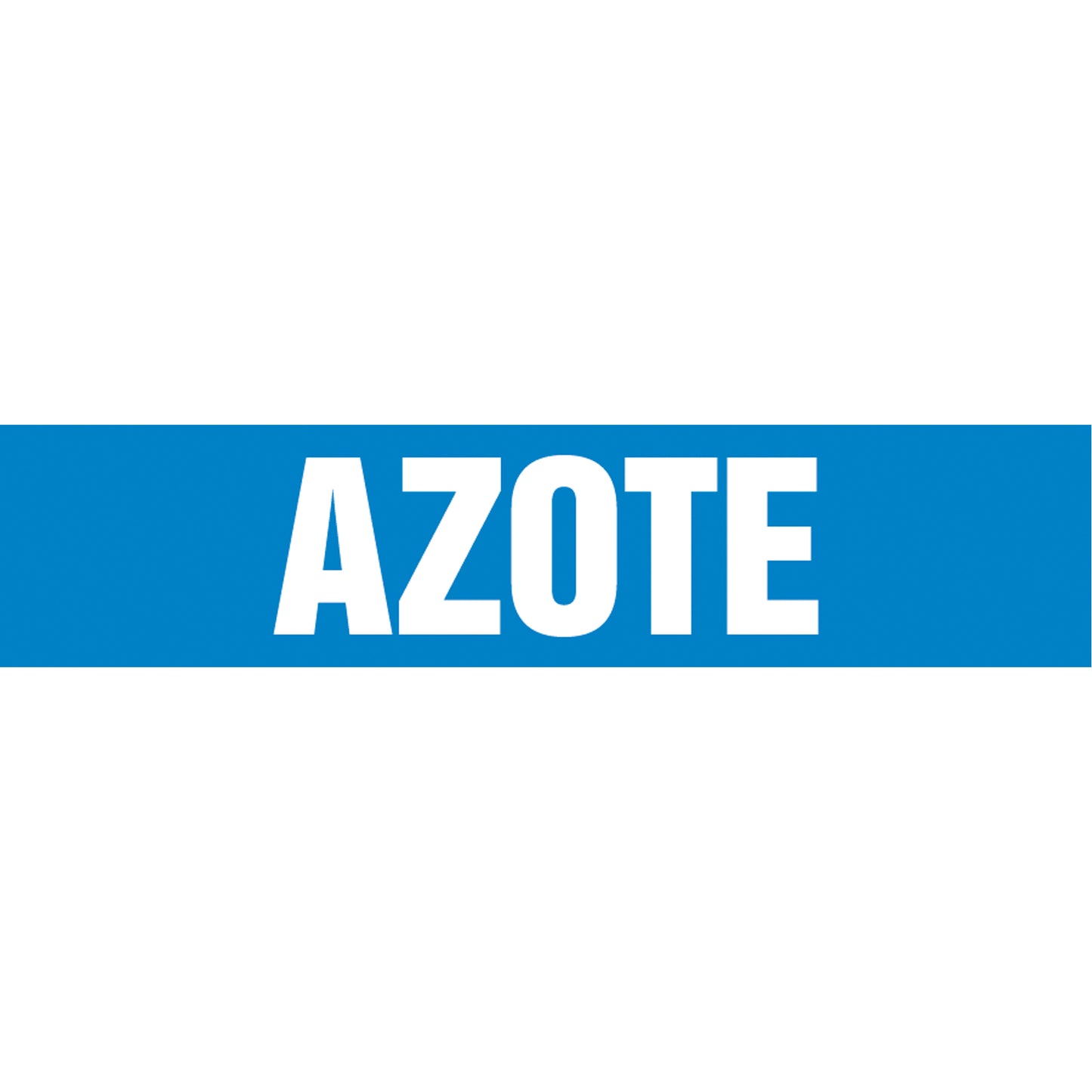 Accuform Signs "Azote" Pipe Marker, Self-Adhesive, 4" H x 24" W, White on Blue