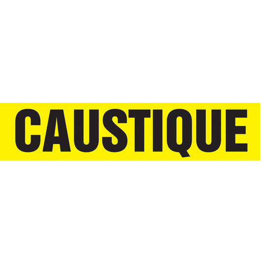 Accuform Signs Snap Tite™ "Caustique" Pipe Marker, Snap-On, 14" H x 12" W, Black on Yellow