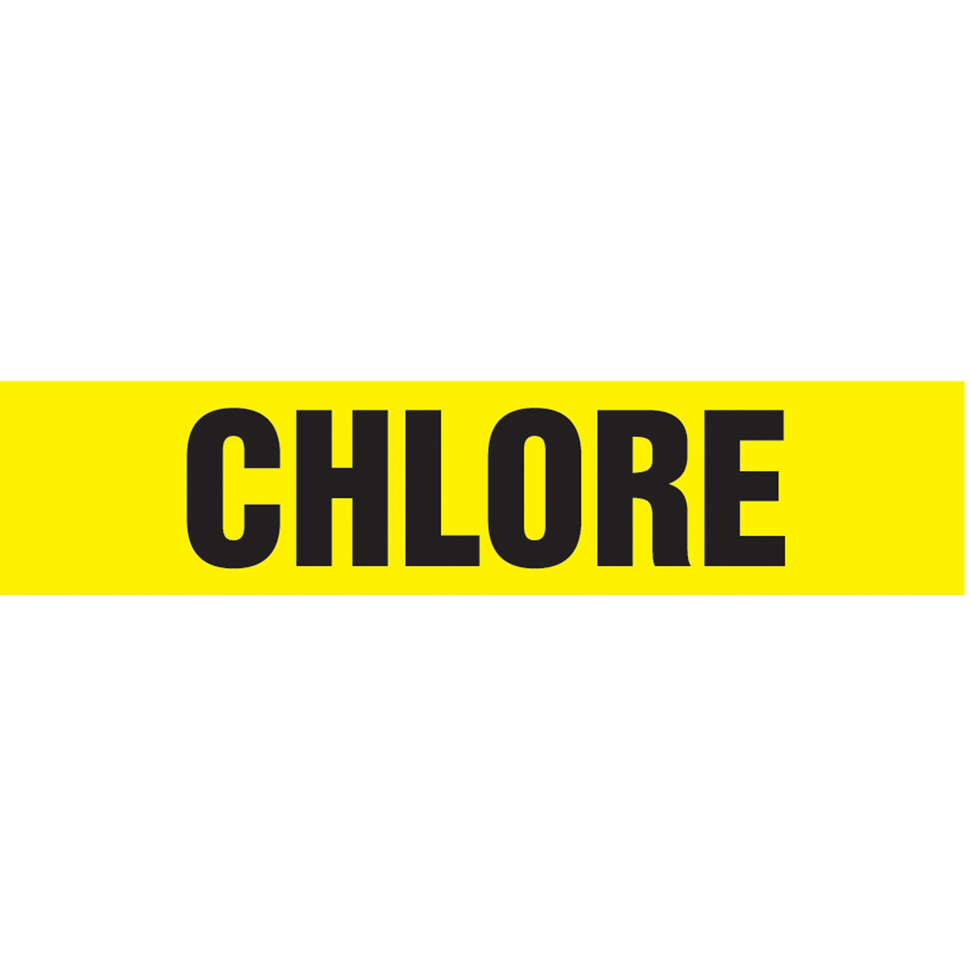 Accuform Signs "Chlore" Pipe Marker, Self-Adhesive, 4" H x 24" W, Black on Yellow