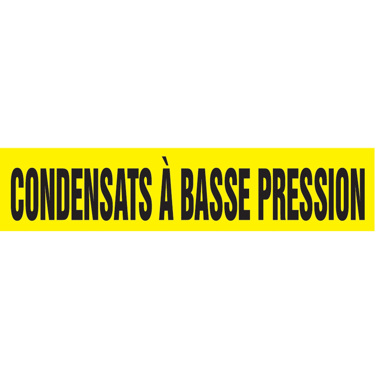 Accuform Signs Snap Tite™ "Condensats À Basse Pression" Pipe Marker, Snap-On, 14" H x 12" W, Black on Yellow