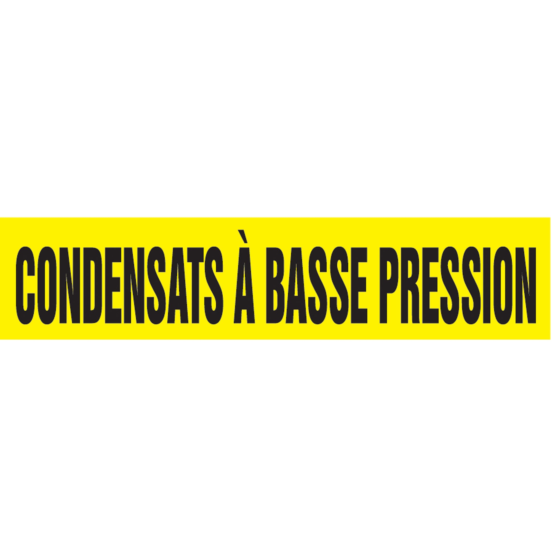Accuform Signs Snap Tite™ "Condensats À Basse Pression" Pipe Marker, Snap-On, 14" H x 12" W, Black on Yellow