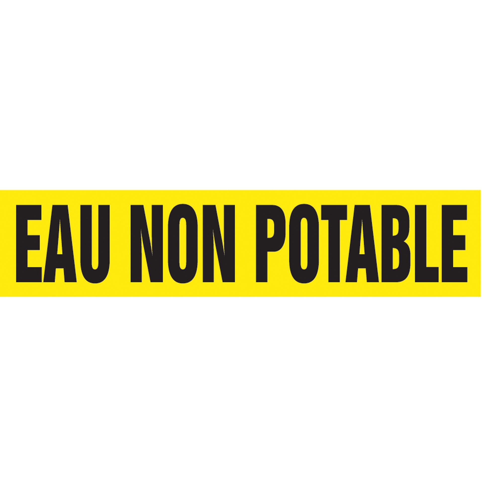 Accuform Signs "Eau Non Potable" Pipe Marker, Self-Adhesive, 4" H x 24" W, Black on Yellow