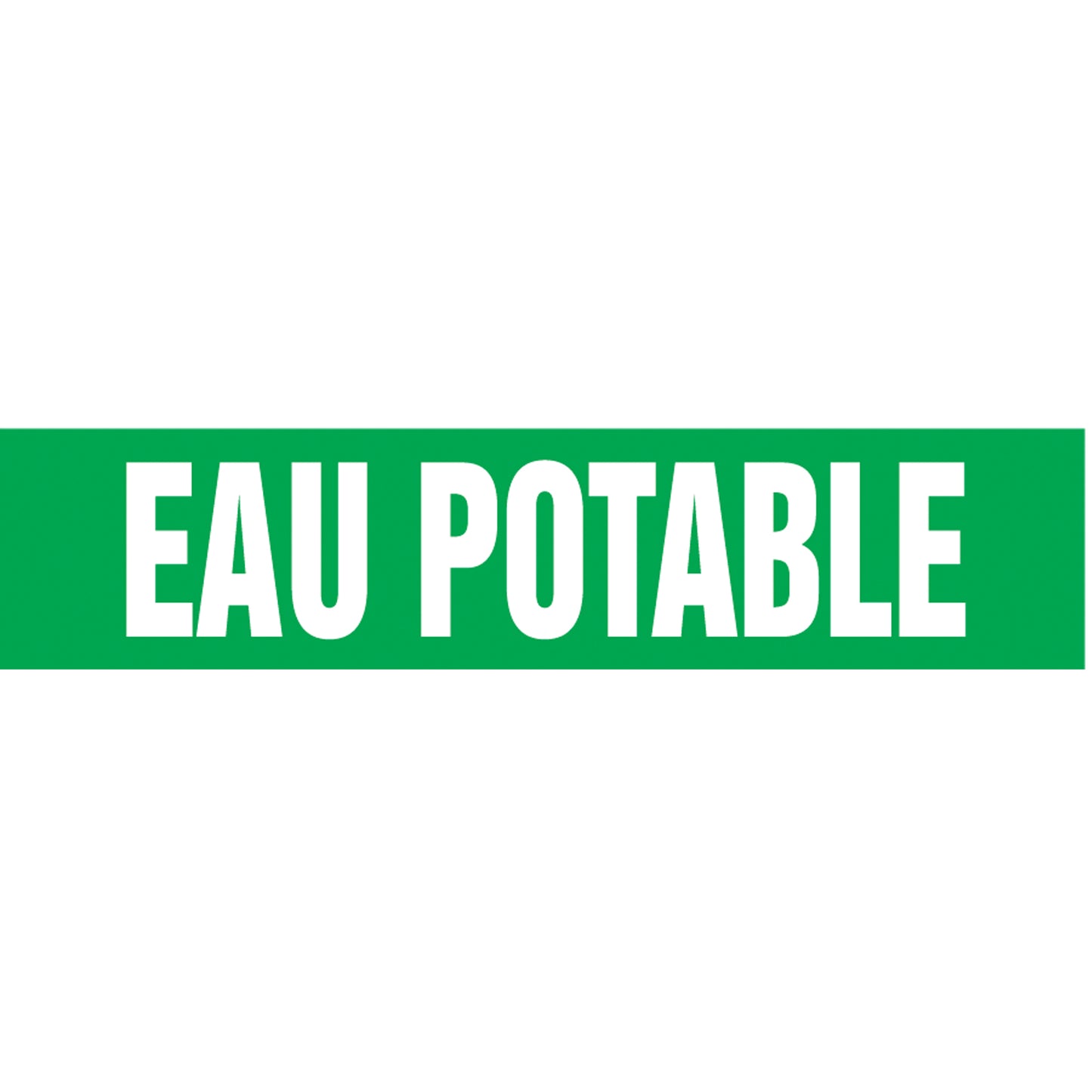 Accuform Signs "Eau Potable" Pipe Markers, Self-Adhesive, 2-1/2" H x 12" W, White on Green