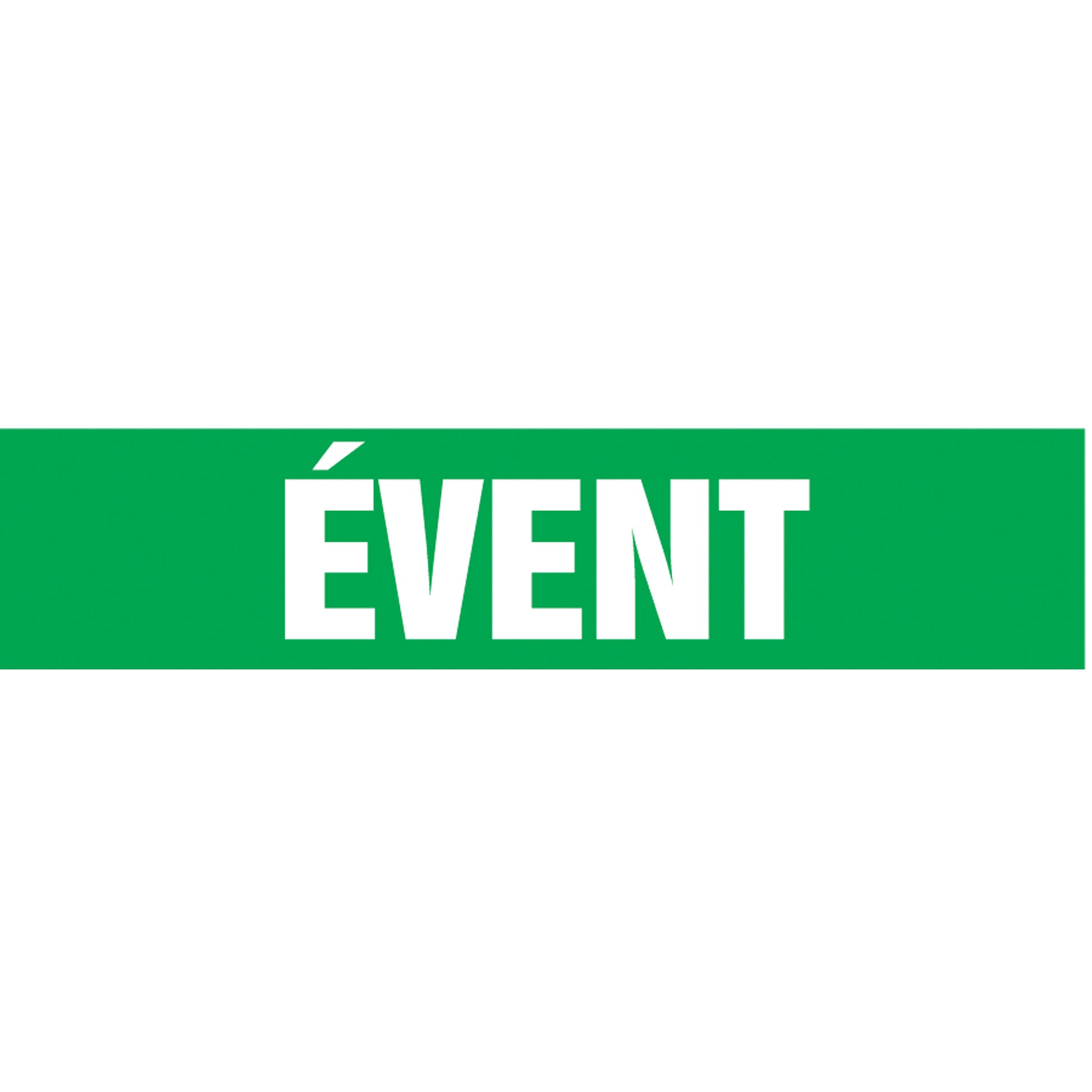 Accuform Signs "Évent" Pipe Markers, Self-Adhesive, 4" H x 24" W, White on Green