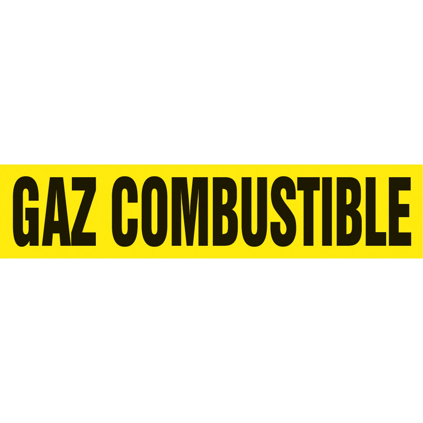 Accuform Signs "Gaz Combustible" Pipe Marker, Self-Adhesive, 1-1/2" H x 8" W, Black on Yellow